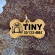 Máltai selyemkutya gravírozott nemesacél kutyabiléta 40×22 mm