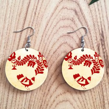 Népmese fa fülbevaló