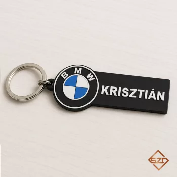 3D nyomtatott BMW kulcstartó saját névvel
