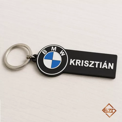 3D nyomtatott BMW kulcstartó saját névvel
