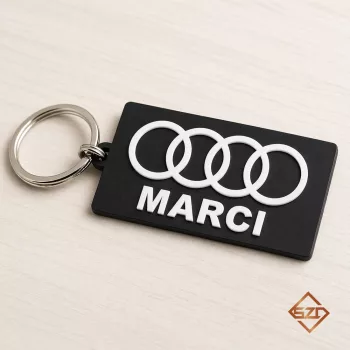 3D nyomtatott Audi kulcstartó saját névvel