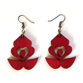 Lézervágott fa fülbevaló